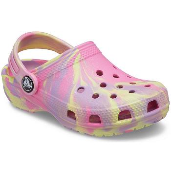 Crocs Classic Marbled Clog Ruzove - Detske Dreváky